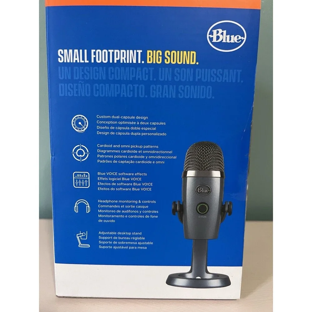 Blue Yeti Nano Dual-Pattern USB Microphone Gray with Blue VOICE Effects